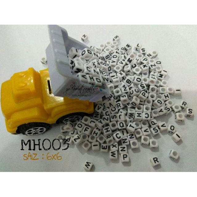 CLEARANCE STOK MANIK HURUF ALPHABET BEADS (ผสม) BRACELET BEAD