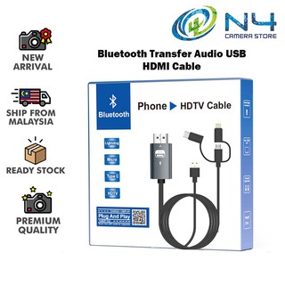 สายเคเบิลอะแดปเตอร์เสียงบลูทูธ USB HDMI สําหรับ IOS Type C Micro USB Android TV HDTV