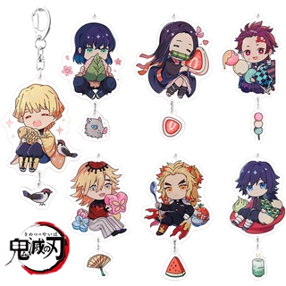 Demon Slayer Anime KeychainRegoku Kyoujurou Tanjiro Zenitsu Nezuko 8.5cm Acrylic Double Sided Keychain