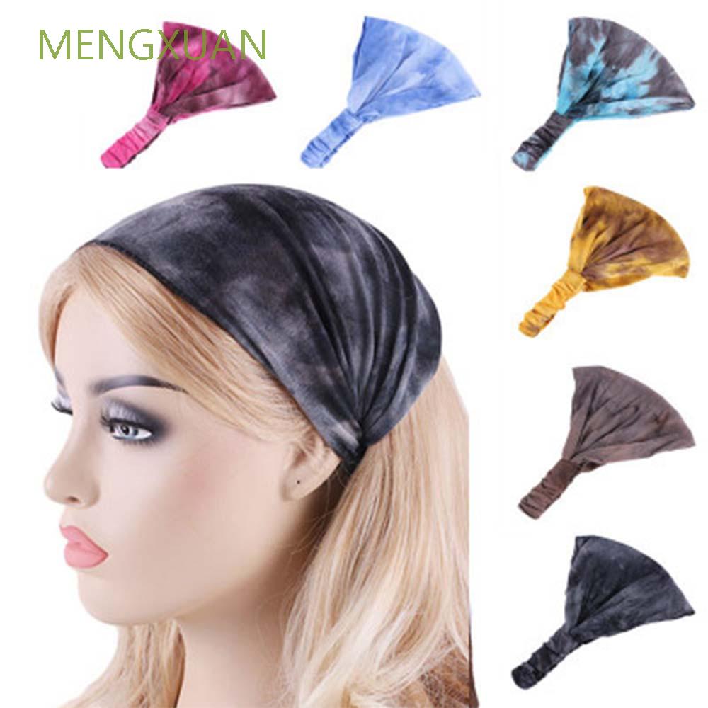 ZIBUYU® Headbands Cotton Stretch Tie Dye Headbands Elastic Yoga Hairband for Women Adults for Yoga, Outdoor Exercise Running main image 1