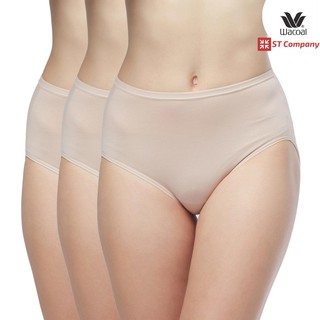 Wacoal Panty กางเกงใน ทรงเต็มตัว ขอบเรียบ สีเบจ (BE) (3 ตัว) กางเกงในผู้หญิง ผู้หญิง วาโก้ เต็มตัว รุ่น WU4M01 WU4C34