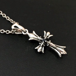 จี้เงินแท้กางเขน กะโหลกและกางเขนฝังนิล CROSS PENDANT 925 STERLING SILVER NSPD2217