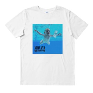 เสื้อยืดผ้าฝ้ายพิมพ์ลายแฟชั่น Nirvana - สีขาว | เสื้อยืด พิมพ์ลายวงดนตรี | เพลงเมอร์ช | Unisex | เสื้อยืด พิมพ์ลายดนตรี