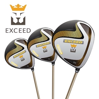 ไม้กอล์ฟ DRIVER-FAIRWAY EXCEED (DEC004-FWE002) สีดำขาว/ทอง Flex R/SR สินค้าใหม่ล่าสุด 2022