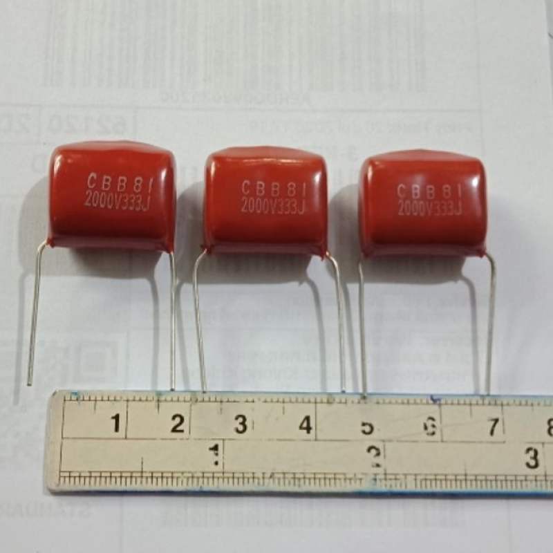 (ใส่โค้ดPEPE333 ลดเพิ่ม 15%)0.033UF 2000V 333J 333PF 33NFไมล่าญี่ปุ่น ขาห่าง20มิล คาปาซิเตอร์ของดี-เ