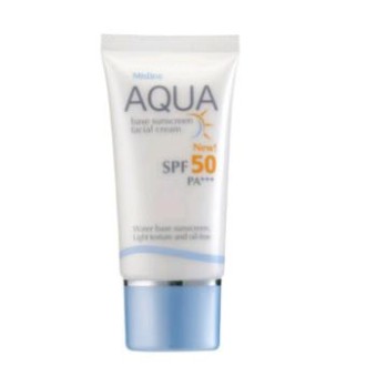 Mistine Aqua Base Sunscreen facial cream SPF50PA+++ ครีมกันแดดผิวหน้าสูตรน้ำ 1 ชิ้น