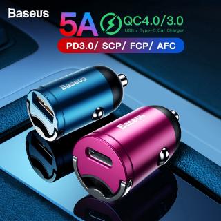 Baseus Car Charger Quick Charge 4.0 3.0 USB Type C Fast PD Car Lighter Slot Charging Adapter