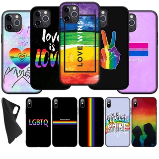 เคสซิลิโคนนิ่ม ลาย LGBT Rainbow is Love AU44 สําหรับ iPhone 14 Plus Pro Max