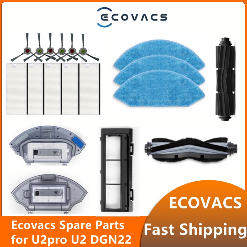 Ecovacs U2 Pro Replacement of Play Brush Side Brush Filter Mop Cloth Dustbin Water Tank Brush Cover 