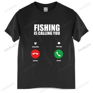 [COD]เสื้อยืด ผ้าฝ้าย พิมพ์ลาย Fish Is Calling You สีดํา สไตล์ยุโรป สําหรับผู้ชายS-5XL