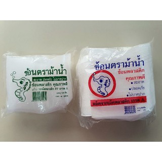 ช้อนพลาสติกสั้น ขาว/ใส ช้อนตราม้าน้ำ 100 คัน