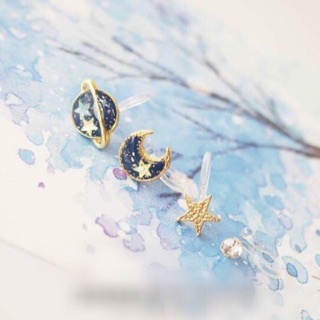 Galaxy set ear cuffs ( เซตหนีบสี่ชิ้น สีน้ำเงิน)