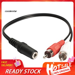 ✾Rxsc✾อะแดปเตอร์แจ็คเสียงสเตอริโอ 3.5 มม. 1/8 นิ้ว Female To 2 Male RCA Aux Audio Y Cable Splitter