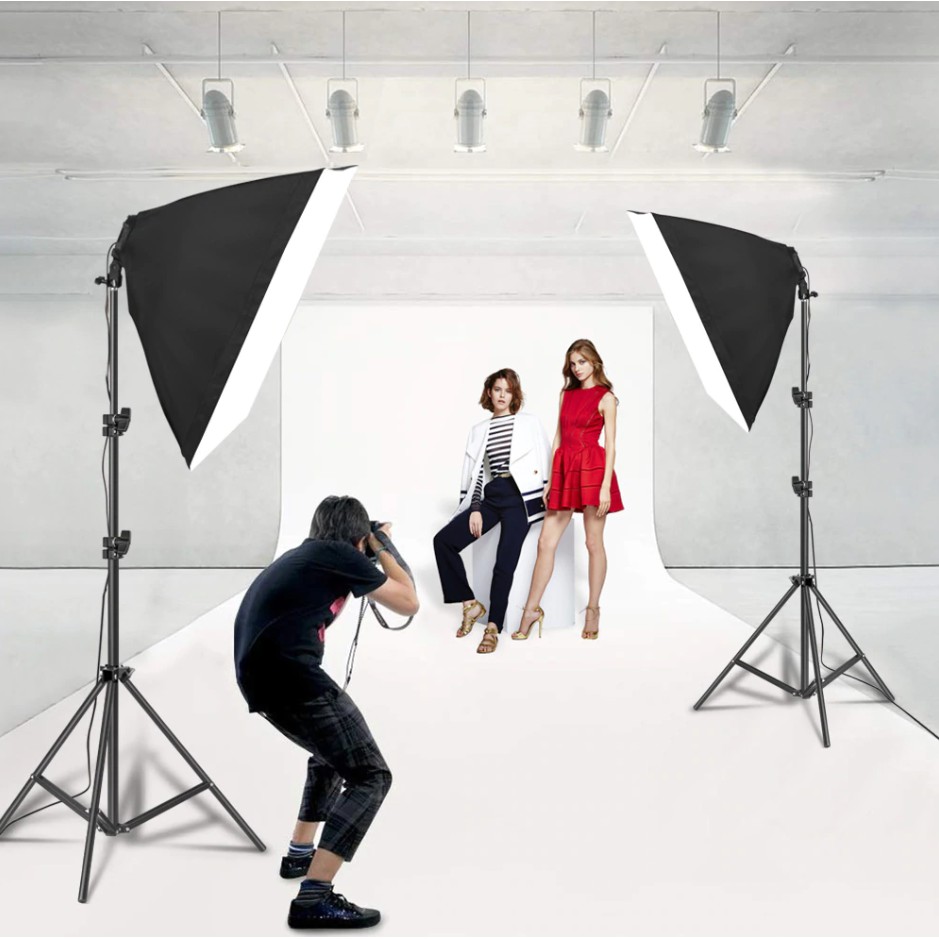 4sshop-สตูดิโอถ่ายภาพ Softbox 50*70 ซม.Light E27 โคมไฟต่อเนื่องกล่องเต็นท์สำหรับ Photo Video ถ่ายภาพ LIGHT