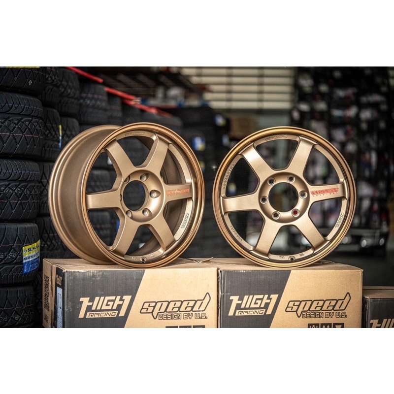 TE37 หยอดแดง 6รู 6 ก้าน ขอบ 18 ล้อแม็กใหม่ (ราคาต่อ 1 ล้อ)ขายยกชุด 4 ล้อ