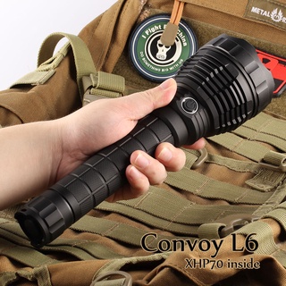 ไฟฉาย Convoy L6 หลอด CREE XHP70.2   สว่าง 4300 LM. (สีดำ และ สีเงิน )