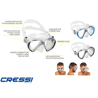 CRESSI LIBERTY DUO MASK CLEAR SIL. หน้ากากดำน้ำ อุปกรณ์ดำน้ำ