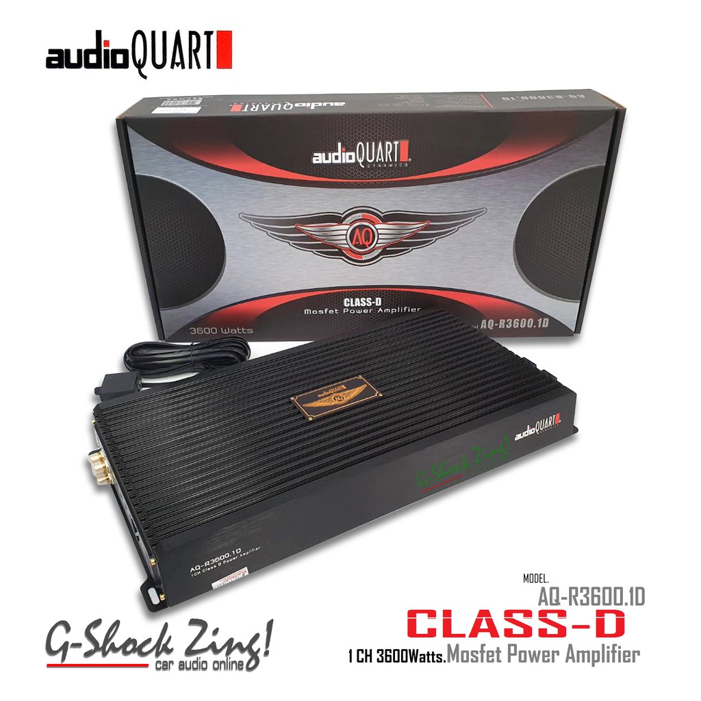 AUDIO QUART เพาเวอร์แอมป์คลาสดี Class-D 1CH กำลังขับ 3600Watts./วัตต์ พร้อมรีโมทบูสเบส AUDIO QUART รุ่น AQ-R3600.1D