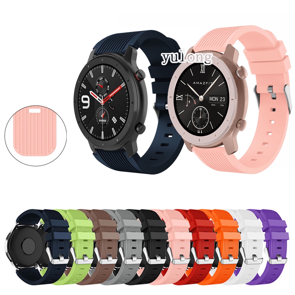 สายนาฬิกาข้อมือซิลิโคน 42/47 มม. สําหรับ Huami Amazfit GTR Mini GTR3 Pro 42 มม. 47 มม. Bip5 GTR2 GTR4 GTR2E 2 3 4 Bip 5