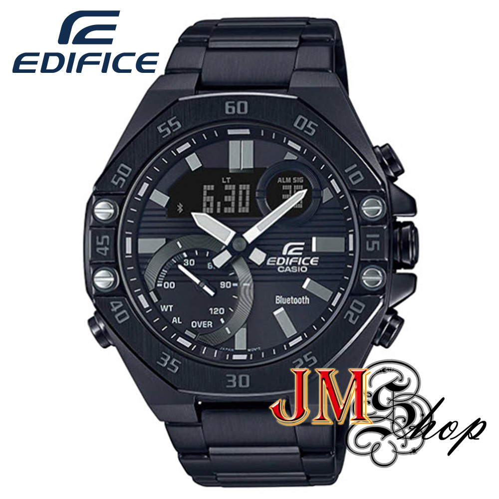 Casio Edifice นาฬิกาข้อมือผู้ชาย สายสแตนเลส รุ่น ECB-10DC-1ADF (หน้าปัดสีดำ)