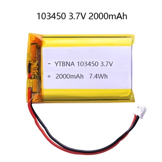 High Capacity 3.7V 103450 2000mAh Rechargeable,Polymer Lithium Battery, for PS4,Cameras, GPS, Bluetooth Speakers 3.7V ba