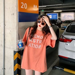 Korean เสื้อ DEMO -Oversize- สีสดใส สไตล์เกาหลีน่ารัก เสื้อยืดนิ่ม แขนสั้นแฟชั่น เนื้อผ้าดี T6655