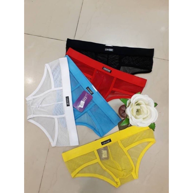 พร้อมกางเกงในชายSexy ทรงbriefs ผ้าตาข่าย
