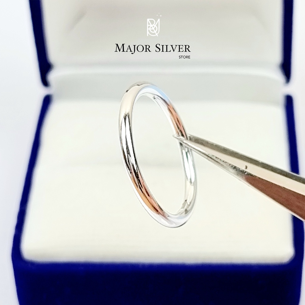 แหวนลวดกลม 2 มิล เนื้อตัน / เงินแท้92.5% แฟชั่นสไตล์อินเทรน : E-Ring-2.0