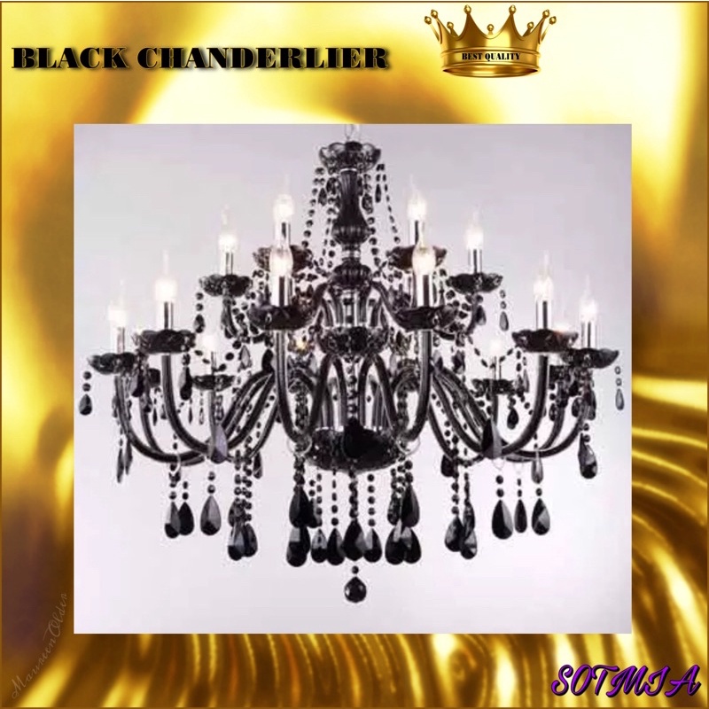 CT001A017 SOTMIA โคมไฟระย้าสีดำ chandelier modern โคมไฟเพดาน เชิงเทียน วินเทจ