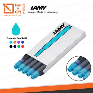 หมึกหลอด LAMY รุ่น T10 สีฟ้าเทอร์ควอยซ์ [แพ็ค 5 ชิ้น] - หมึกหลอดลามี่ สำหรับปากกาหมึกซึม ของแท้ 100 %