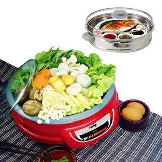 IMARFLEX หม้อสุกี้อเนกประสงค์ รุ่น LP-846 ความจุ 3ลิตร ฝาแก้ส มีซึ้งนึ่ง เคลือบ Non-Stick