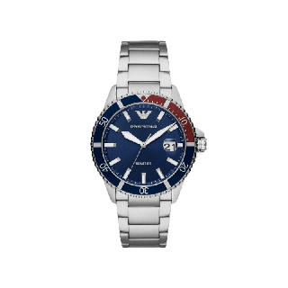 Emporio Armani นาฬิกาข้อมือผู้ชาย Diver Blue Dial Silver รุ่น AR11339