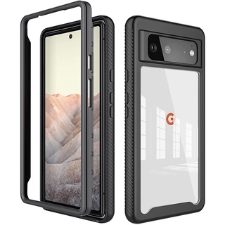 เคสโทรศัพท์ TPU 2-in-1 แบบนิ่มกันกระแทกป้องกันการกระแทกสําหรับ Google Pixel 6 Case 2021 Full Body 360