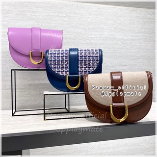 Charles&amp;keith กระเป๋าสะพายข้างรุ่น Gabine Saddle Bag รุ่นฮิต  แท้จากชอป