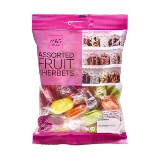 Marks&amp;Spencer assorted fruit sherbets ลูกอมรสผลไม้ขนาด 225g