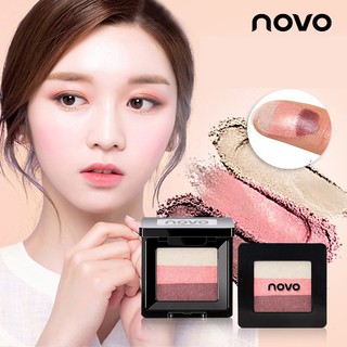 Novo a three color gradient eye shadow โนโว อายแชร์โดว์ 3 เฉดสีในตลับเดียว no.5141แพคเกจเล็กน่ารัก พกพาง่าย สีสวย