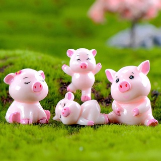 ตุ๊กตาจิ๋ว - ครอบครัวหมูน้อยสีชมพู