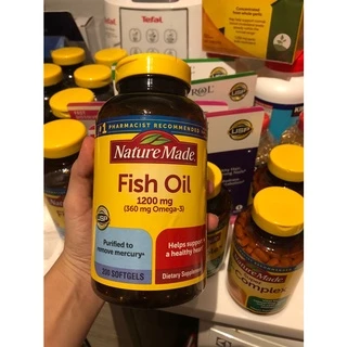 Nature Made Fish Oil ฟิชออย 1200 mg 300 Softgels 360 mg Omega-3 Exp.02/28