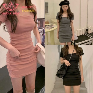 พร้อมจัดส่ง เดรส ชุดเดรส กระโปรงสั้น แต่งตัว dress กระโปรงทรงเอ สไตล์ฝรั่งเศสสุดโรแมนติก