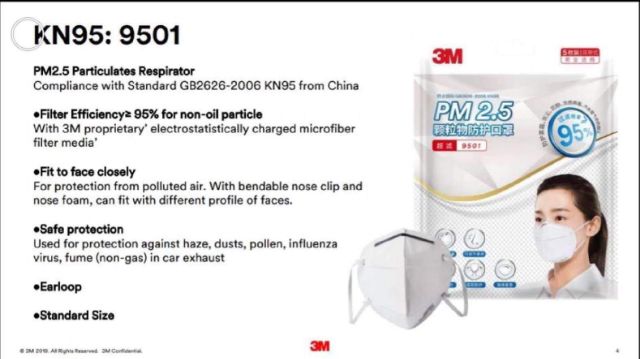หน้ากากป้องกันฝุ่นละออง PM 2.5 ยี่ห้อ 3M รุ่น 9501
ได้มาตรฐาน KN95 กรองฝุ่นละออง ขนาด 0.3 
ของแท้ 💯