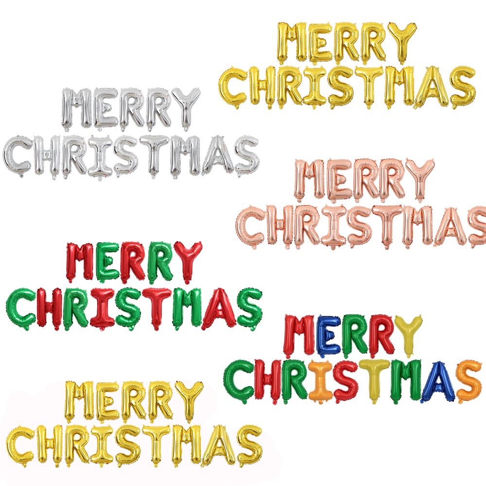 ชุดลูกโป่งฟอยล์อลูมิเนียม รูปตัวอักษร Merry Christmas สีทอง ของเล่นสําหรับเด็ก 2022 1 ชุด
