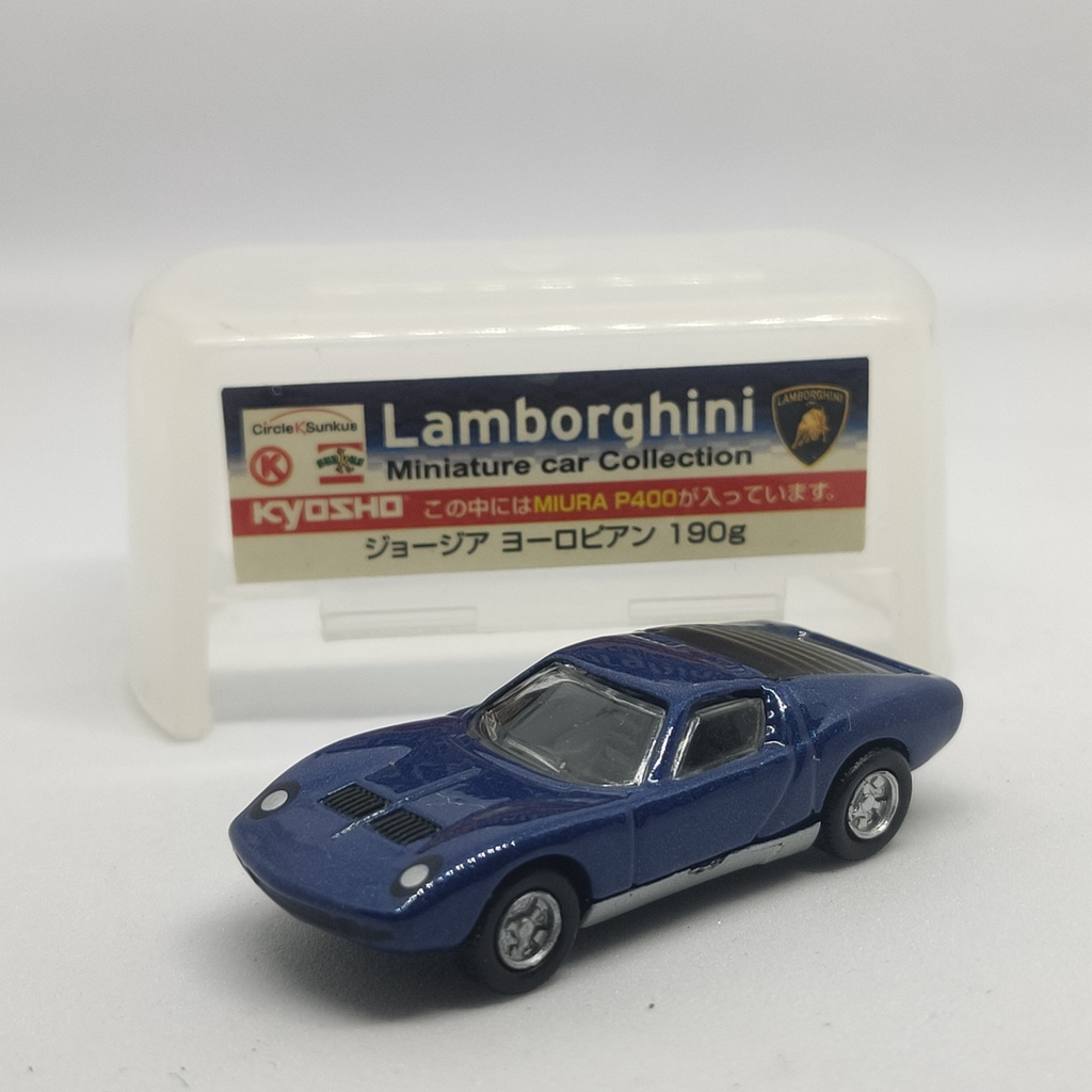 โมเดลรถจิ๋ว 1:100 Lamborghini Miura สีน้ำเงิน งาน Kyosho