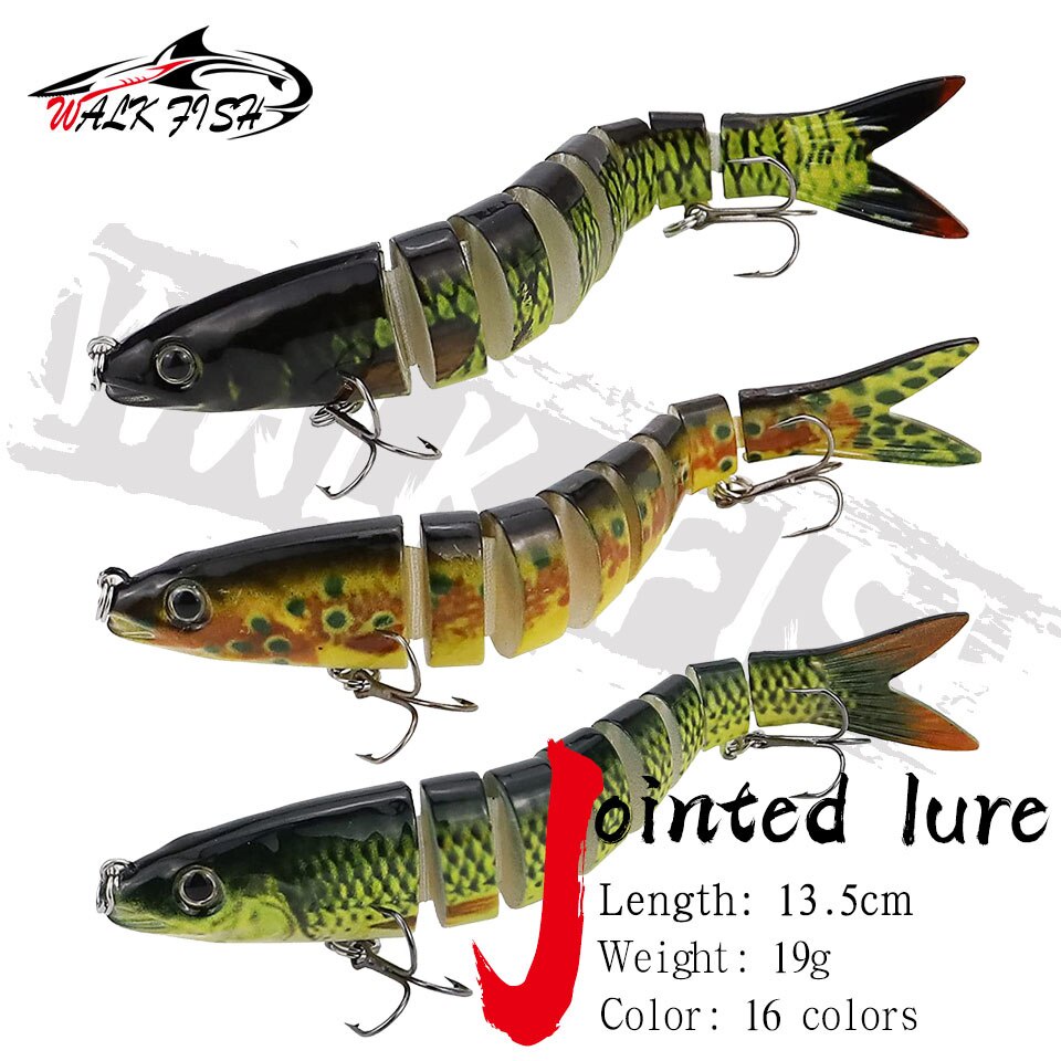 WALK ปลา 13.5 ซม./19g Sinking Wobblers เหยื่อ Hard Jointed Crankbait Swimbait ตกปลาประดิษฐ์ Tackle