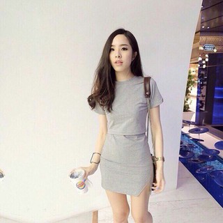 เซ็ทเเขนสั้น+กระโปรง