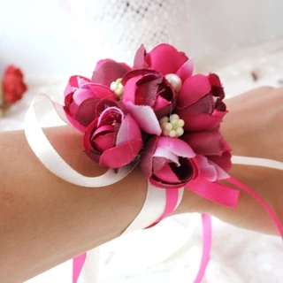 ข้อมือเพื่อนเจ้าสาว (จัดส่งภายใน3-4วัน) ริบบิ้นข้อมือดอกไม้