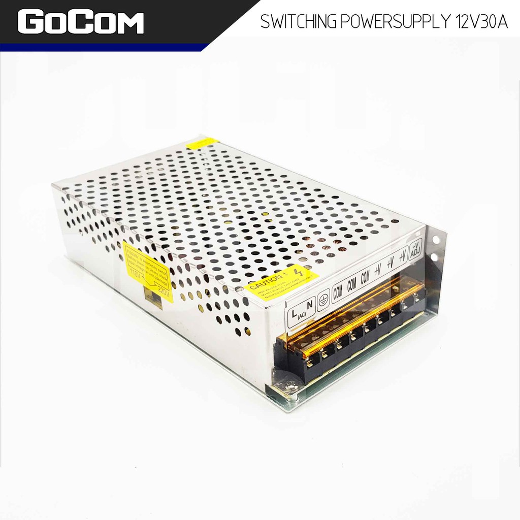 Gocom สวิทชิ่ง DC 12V โวลท์ 30A แอมป์ เพาเวอร์ซัพพลาย 360 วัตต์ Switching Power Supply 220V AC to 12V DC 30A Power 360W