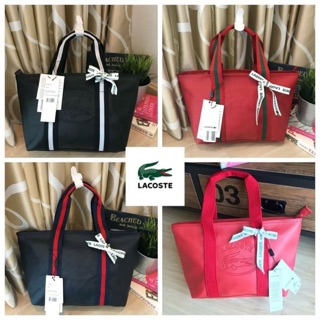 🤘LACOSTE handbag กระเป๋าหนังpu ใบใหญ่ แข็งแรง