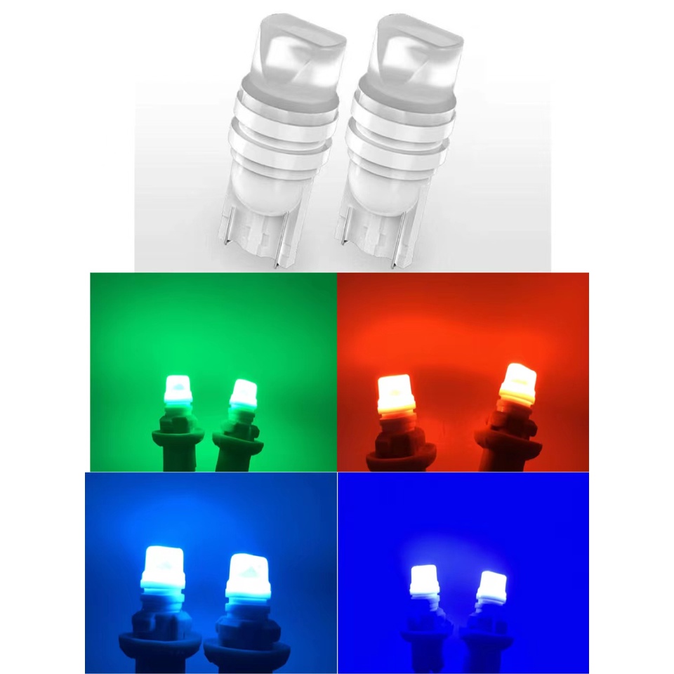 king_carmate ไฟหรี่เซรามิคหัวเหลี่ยม ไฟLED ขั้ว T10 12V 5W มีให้เลือก สีน้ำเงิน สีไอบลู สีเขียว สีแด