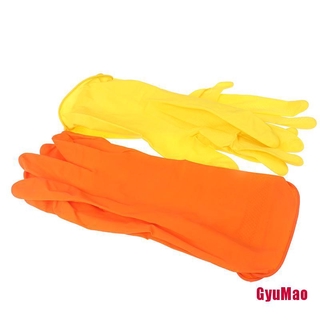 [sGUMO] Kitchen Dish washing Gloves House Cleaning Waterproof Rubber Washing Gloves Long GHY
