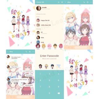 การ์ตูน สะดุดรักยัยแฟนเช่า Rent A Girlfriend, Kanojo Okarishimasu สติกเกอร์ไลน์ ธีมไลน์ Sticker Theme Line Anime อนิเมะ